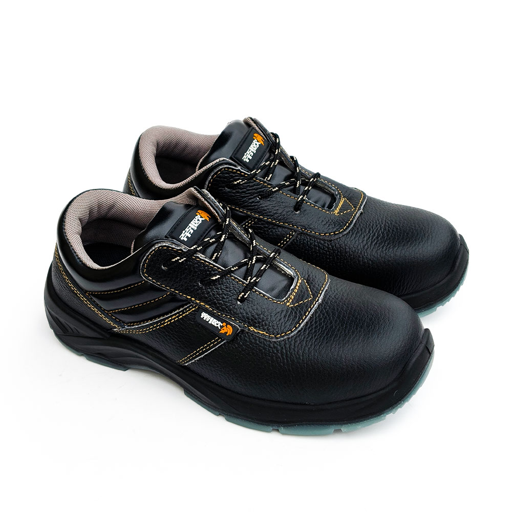 gusseted tongue safety shoes side profile