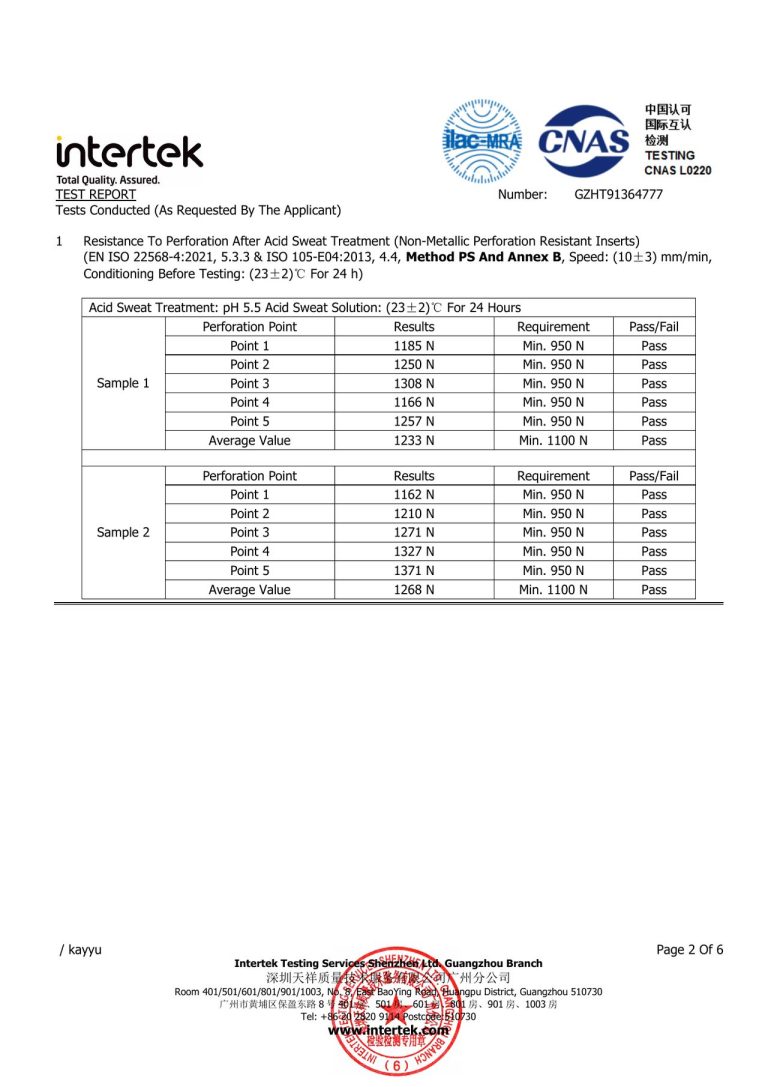 CE Kevlar Puncture-Resistant Midsole Report - Page 2 image