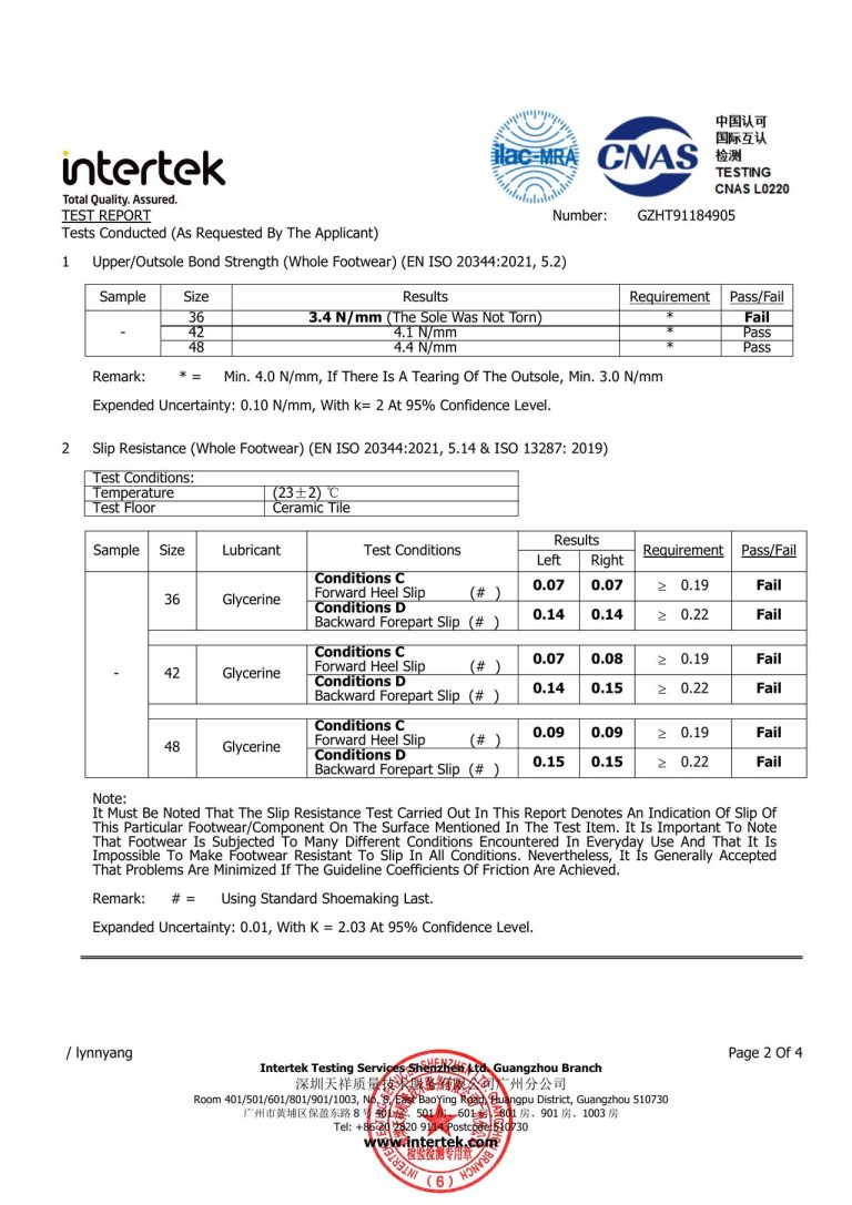 CE Safety Footwear Test Details - Page 2 image