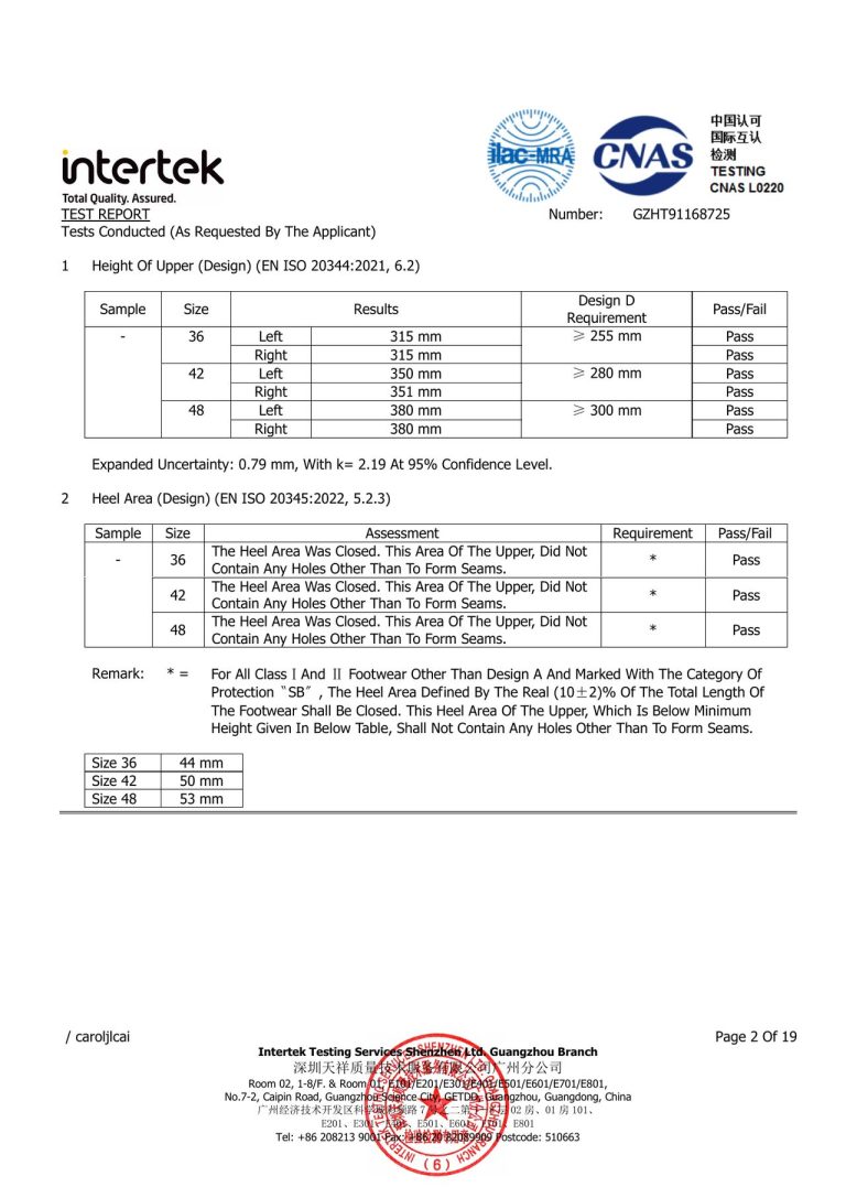 CE Safety Footwear Test Details - Page 4 image