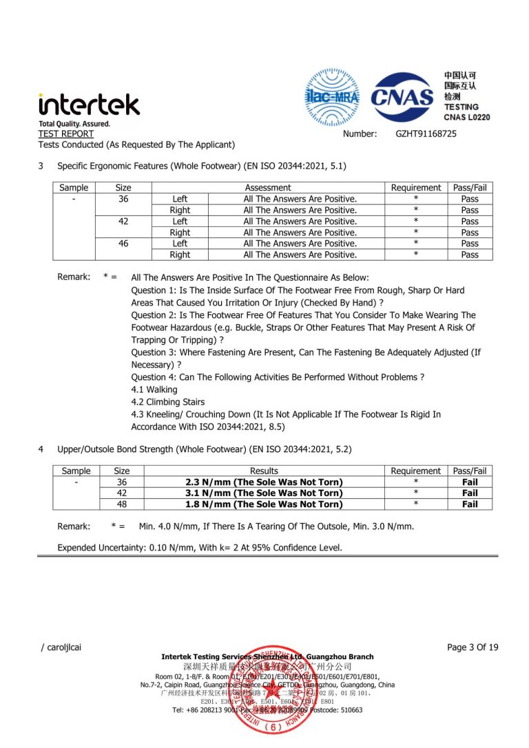 CE Safety Footwear Test Details - Page 5 image
