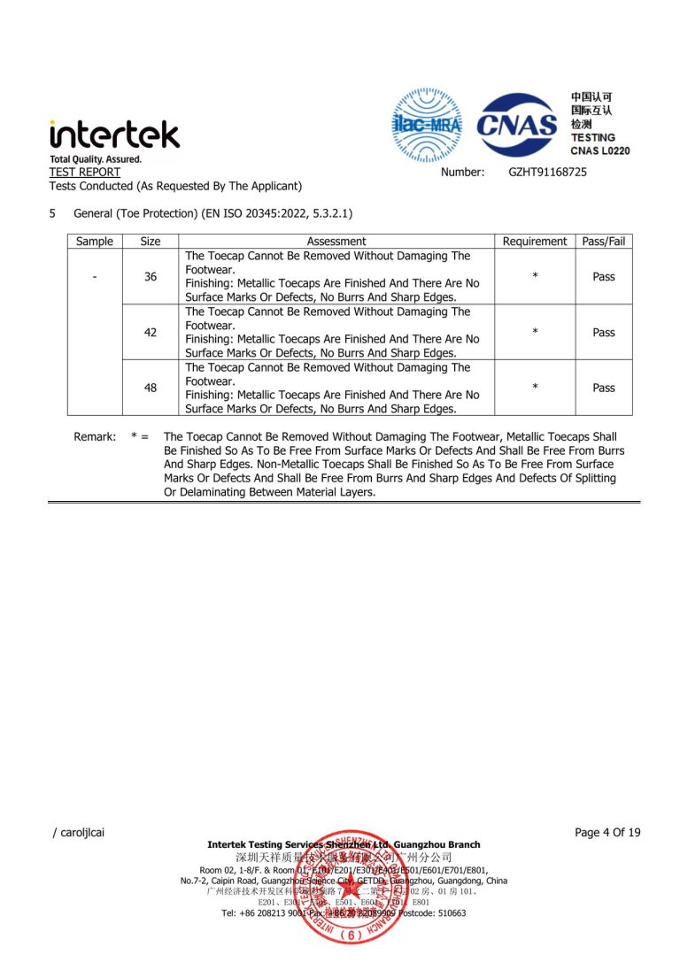 CE Safety Footwear Test Details - Page 6 image