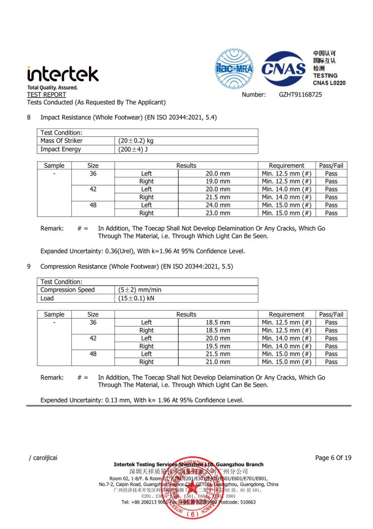 CE Safety Footwear Test Details - Page 8 image