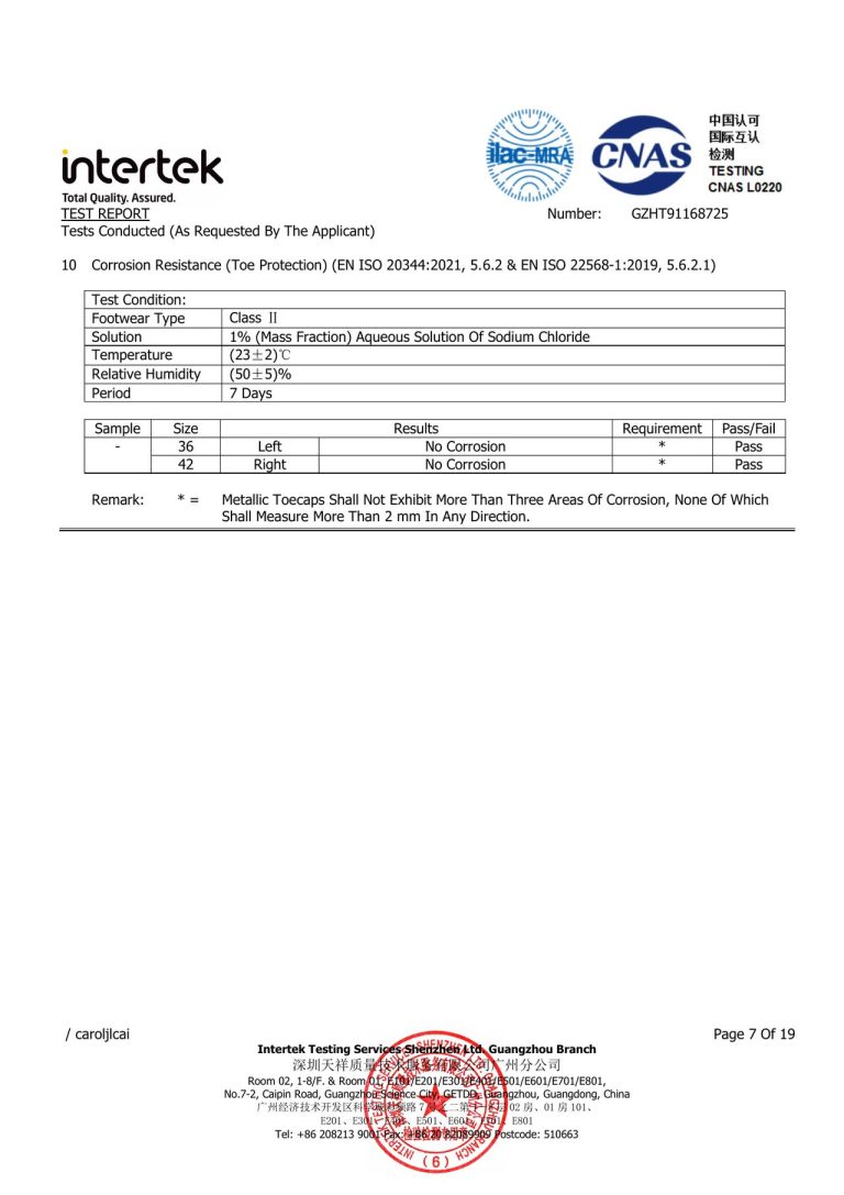 CE Safety Footwear Test Details - Page 9 image