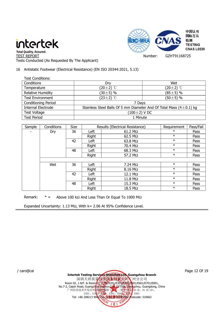 CE Safety Footwear Test Details - Page 14 image