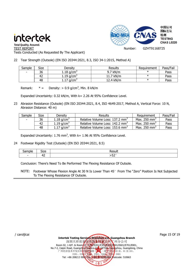 CE Safety Footwear Test Details - Page 17 image