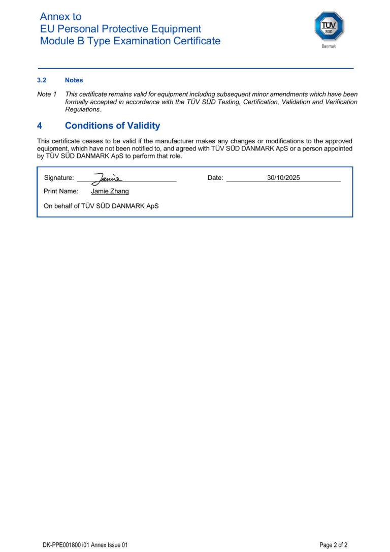 EU Type Examination Certificate Annex - Page 2 image
