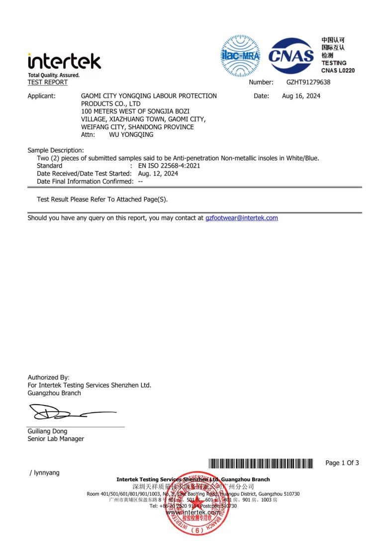 Kevlar Puncture-Resistant Midsole Report - Page 1 image