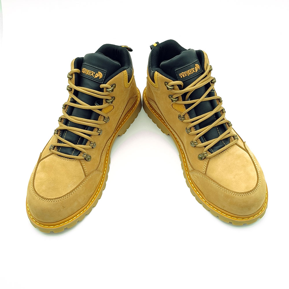 yellow nubuck leather safety shoes product detail