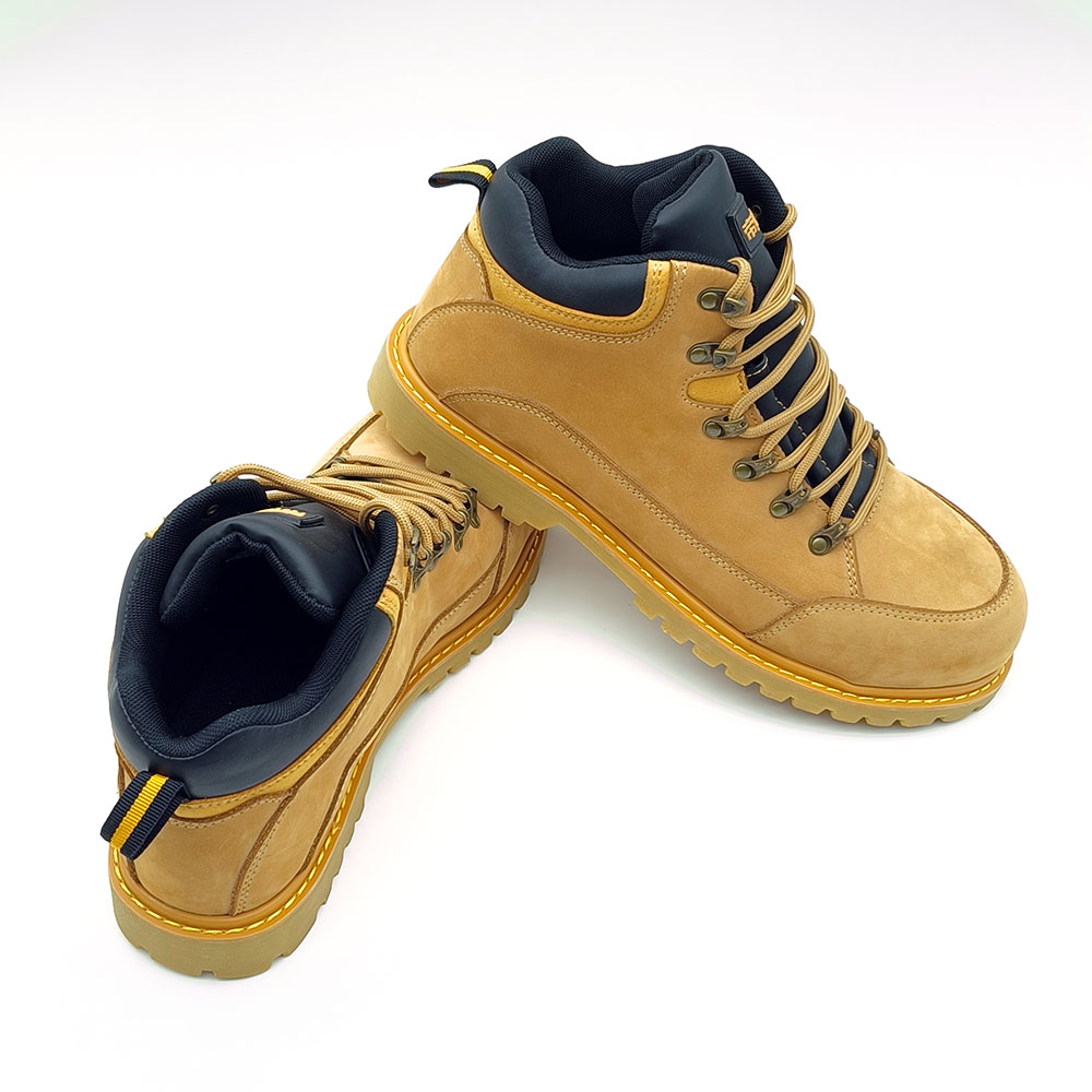 yellow nubuck leather safety shoes product detail