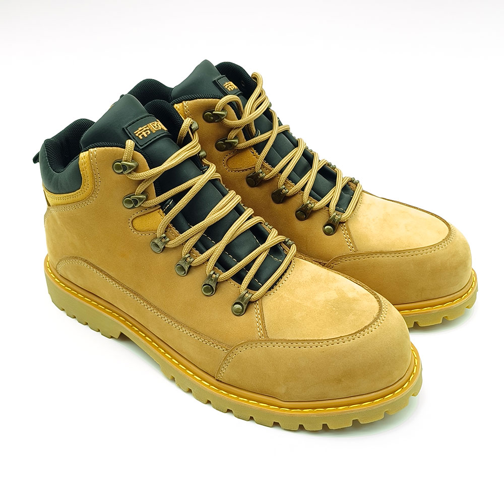 yellow nubuck leather safety shoes product detail