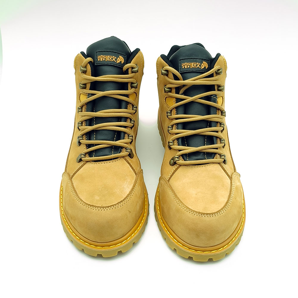 yellow nubuck leather safety shoes product detail