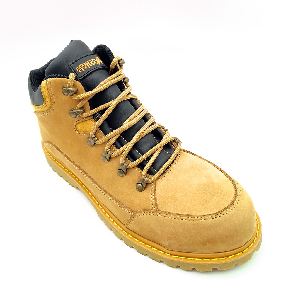 yellow nubuck leather safety shoes product detail