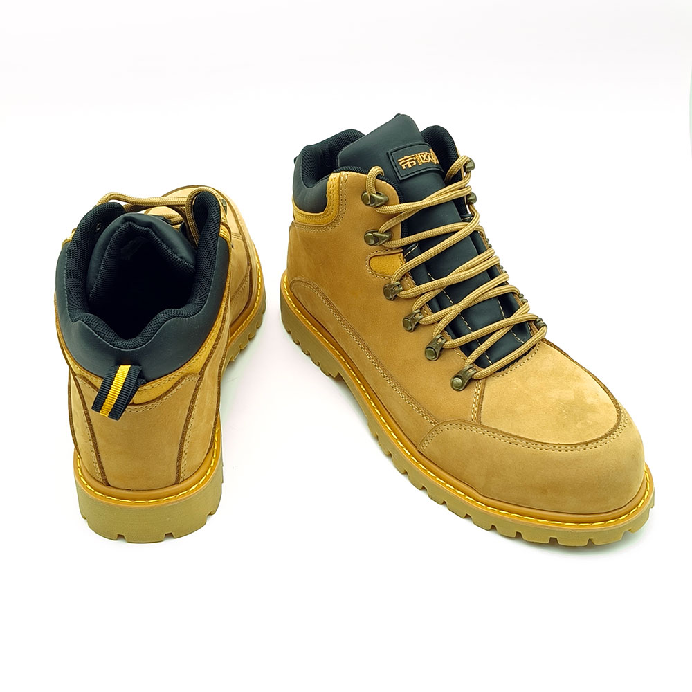 yellow nubuck leather safety shoes product detail